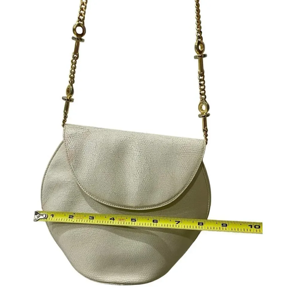 RODO ITALY IVORY LIZARD PURSE CROSSBODY 60’s 70’s VINTAGE GOLD TONE STRAP ICONIC